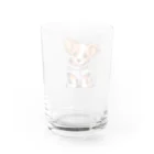 Vasetti_pressのパーカーを着ているワンちゃん Water Glass :back