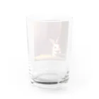 幸せアートワールドのふさふさうさぎ Water Glass :back