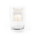 幻想的で創造的の猫にサングラス Water Glass :back