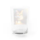 toshiオリジナルshopのフワフワにゃんこのイラストグッズ Water Glass :back