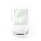 Wakuryuの八恩森の守り緑愛龍と少年 Water Glass :back