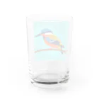 SHININGのカワセミのイラストグッズ Water Glass :back