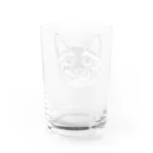 れいにゃん堂&れいにゃあ～と😺のチョークアートの見上げるサビ猫 Water Glass :back