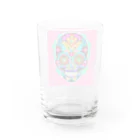 tafgxajのカラフルなドクロ Water Glass :back