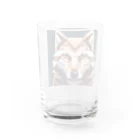 yorozuya4628のドット絵　かっこいい　おおかみ　狼　オオカミ　ちょっとかっこいい大坂のおばはん グラス反対面