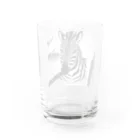 Toro Rosso Shopのえんぴつ絵のシマウマ Water Glass :back