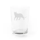 シンプルねこのあるく黒猫 Water Glass :back