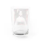 ワンダーワールド・ワンストップの黒髪の美しいポニーテール姿の巫女さん Water Glass :back