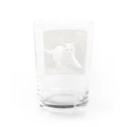 TAIYO 猫好きのフォトプリント美形白猫 Water Glass :back