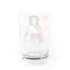 ワンダーワールド・ワンストップの浴衣を着た黑髪ロングヘアの綺麗な女性 Water Glass :back