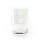 wonderful-lifeのピクセルで描かれたクールなワニ Water Glass :back