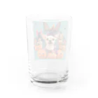 チワワ愛好家ショップのカラフルな夜のハロウィン・チワワ・フィエスタ Water Glass :back