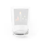 umakoiの火が灯る蝋燭とハロウィンカボチャのドット絵 Water Glass :back
