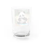アニマルショップ『自己流』のお絵かきする子どもパンダ Water Glass :back