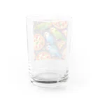 mofu mofu309のピザ食べるインコ Water Glass :back