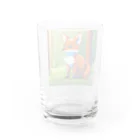 hamusutaroのキツネピクセルアート Water Glass :back
