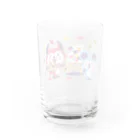 ミニマムユニヴァース@SUZURIのデビねこくんとデビねずちゃん グラス 芸術の秋 Water Glass :back