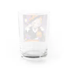 チワワ愛好家ショップのワワ大好き魔女のハロウィン・キャンディ・キス Water Glass :back