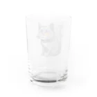 心の彩アートのグレーキャット Water Glass :back