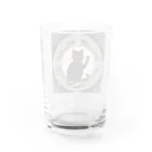 黒猫堂の黒猫　招き猫2 Water Glass :back