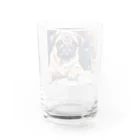 こころやすらぐの水彩子犬　パグ Water Glass :back