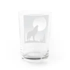 しるえっとの月に遠吠えする狼 Water Glass :back