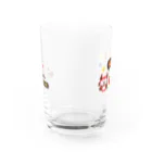 ミニマムユニヴァース@SUZURIのデビねこくんとデビねずちゃんとリンゴのドット絵 グラス Water Glass :back