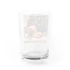 yumena_のクリスマスを満喫する犬 Water Glass :back