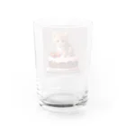 にゃんこぷにのケーキの上の仔猫ちゃん Water Glass :back