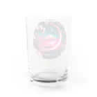 RetrowaveFlowerのRetrowaveFlowerー富士山ー Water Glass :back