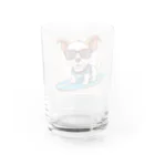 With-a-smileのサーフィン犬 Water Glass :back
