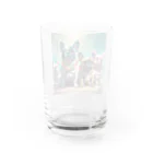 ChicCanvas Boutiqueのハワイアンで佇むフレンチブルドッグ達 Water Glass :back