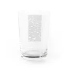 ハートと幾何学とお花のハート　黒0044 Water Glass :back