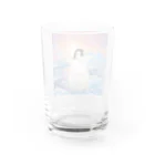 コウテイペンギン至上主義の南極の日の出　ひな様 Water Glass :back