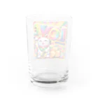 DesignDreamerの光輝く福招き猫 Water Glass :back