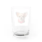 チワワ愛好家ショップの可愛いチワワとピンクリボンの魅力 Water Glass :back