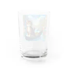 ニャーちゃんショップのヴェネツィアの水路でゴンドラに乗っているネコ Water Glass :back