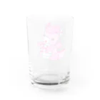 satoayaのアニマルカフェのキャンディードラゴン　桃 Water Glass :back