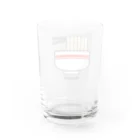 Mikazuki Designのかわいい　ラーメンロゴ　オリジナルグッズ Water Glass :back