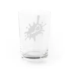 Our.s SUZURI店のOur.s とびちるビックインク風ロゴ Water Glass :back