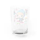 m222web-shopのスノーボードとキャラクターたちのイラストグッズ Water Glass :back