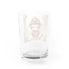 パパショップのキュートなお猿の消防士 Water Glass :back