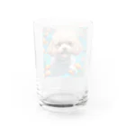 ワンちゃん大好きの熱帯魚と遊ぶトイプードル Water Glass :back