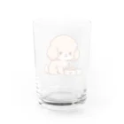 Tokyo_Doodleのもふもふアプリコット　トイプードル　たべる Water Glass :back