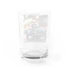 araiguma_shopのカーレースに参加しているアライグマ Water Glass :back