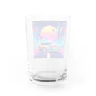 お茶目なドット絵のドッド絵車 Water Glass :back