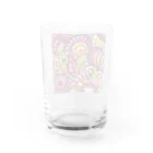 saqui.comのピンクと黄色のアフリカンプリント Water Glass :back