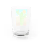 ファンシーTシャツ屋の砂漠の太陽とサボテン Water Glass :back