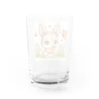 激カワポテぐっずの茶色の乙女ウサちゃん♡ Water Glass :back