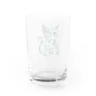 大人かわいい動物の世界のカラフル猫 Water Glass :back